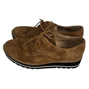 Eileen Fisher Eddy Brown Suede Platform Loafer Womens 8.5 Clean Neutral Comfort